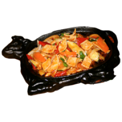 Тебяньюи (кальмары, болгарский перец, чеснок, морковь)