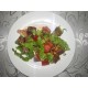 Лесная сказка (помидоры, жареное мясо, жареные грибы, чеснок, соевый соус)